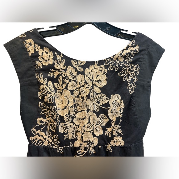 J.Crew Dark Grey Embroidered Floral Dress Sleeveless Cotton Mini Size 0 🤎 Cotton - Picture 4 of 6
